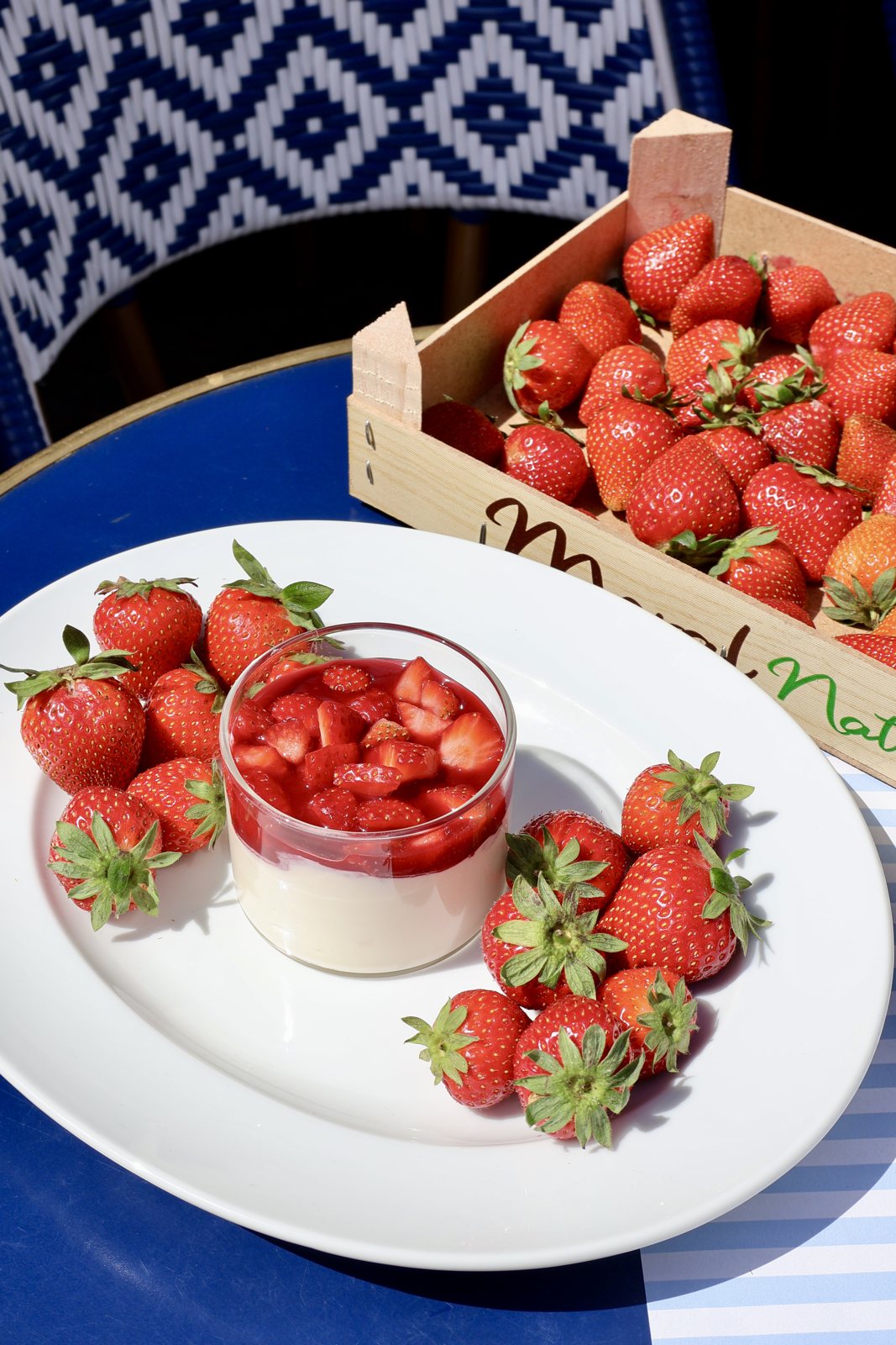 Panna cotta aux fraises et cagette