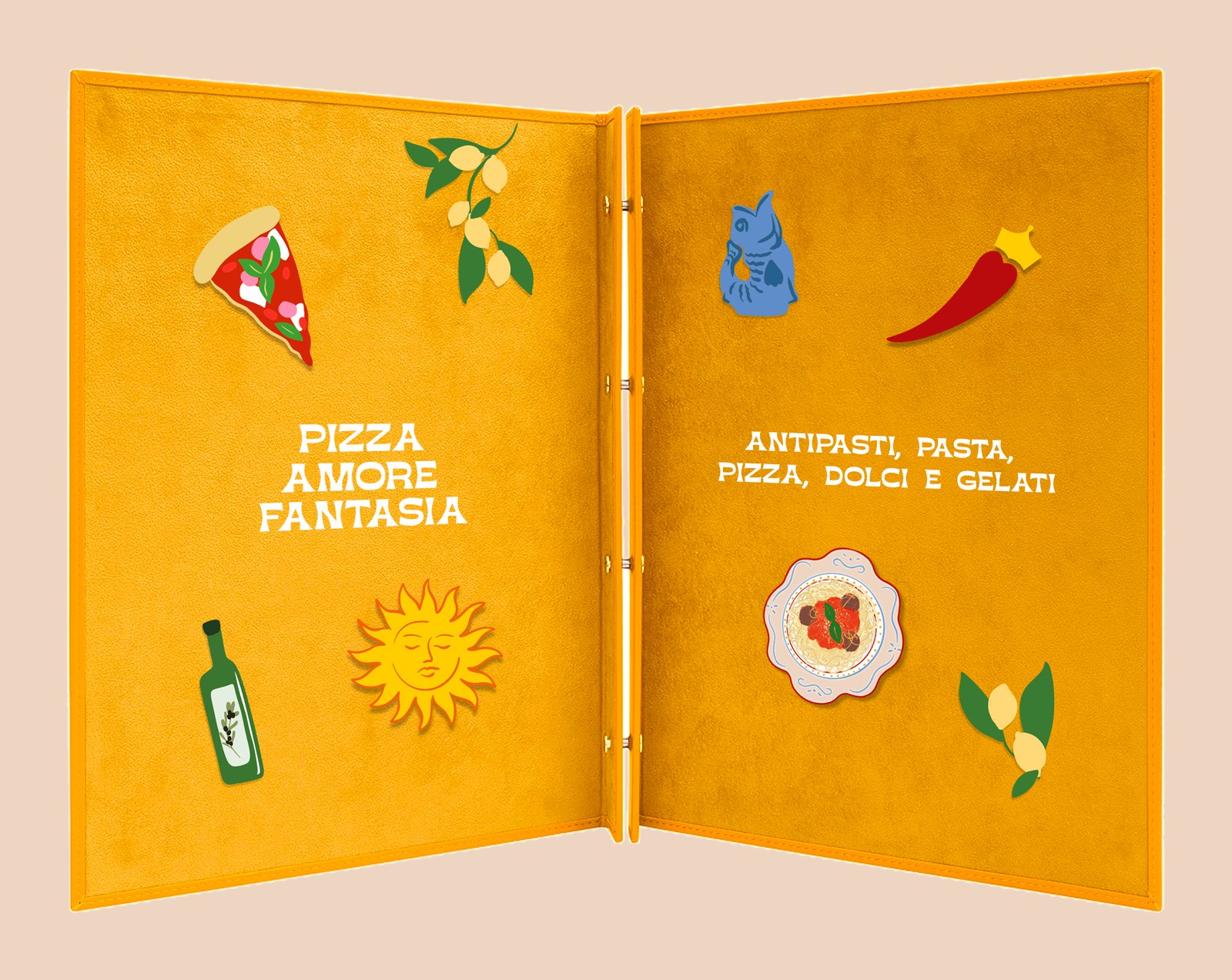 Intérieur du menu Romantico