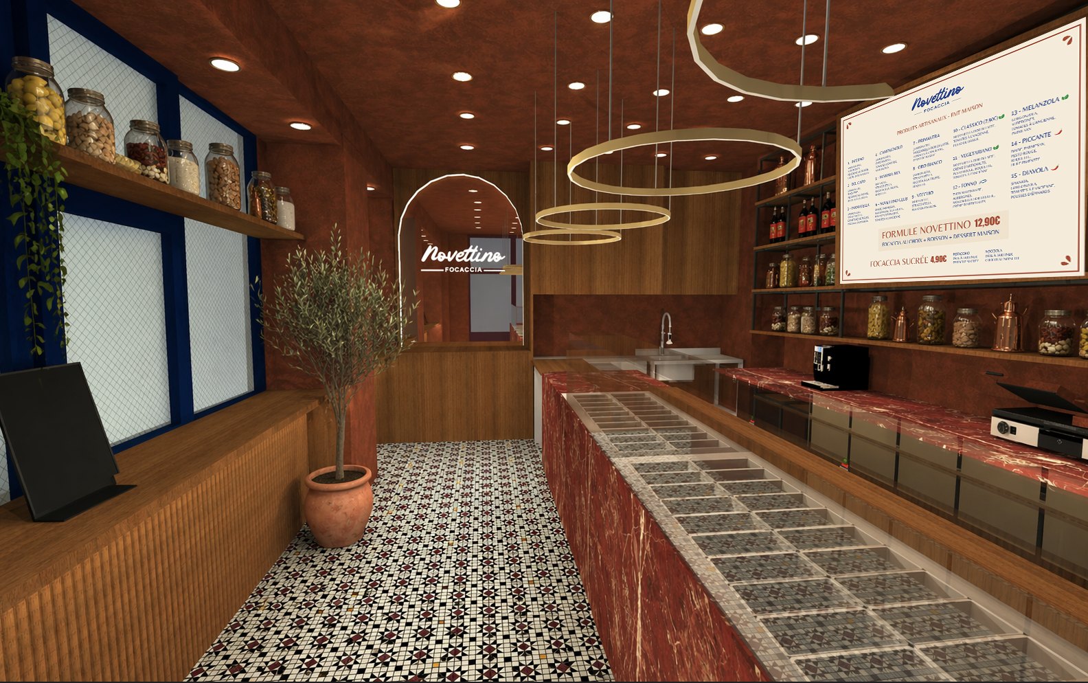 Rendu 3D de l'aménagement intérieur Novettino