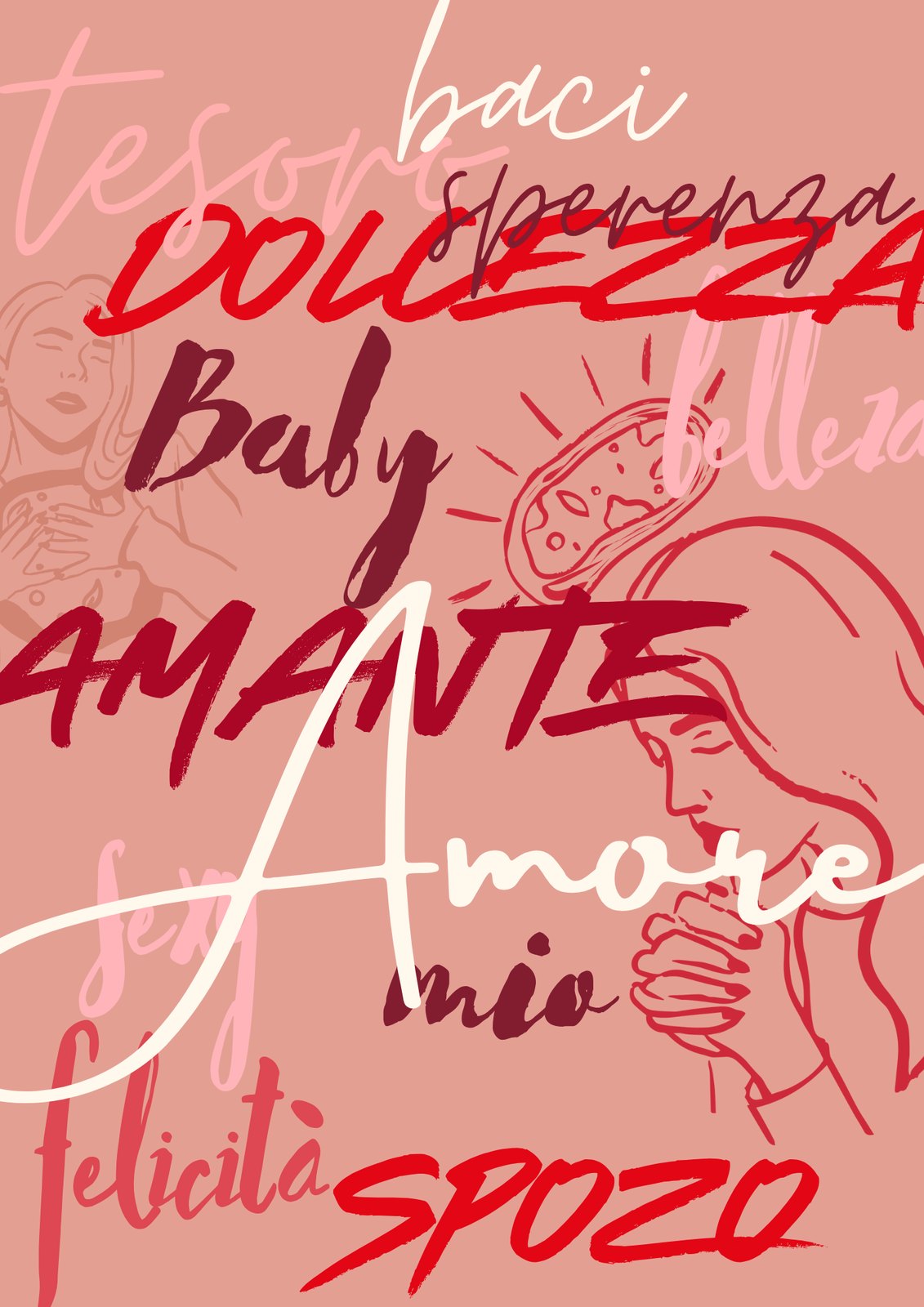 Affiche typographique Romantico